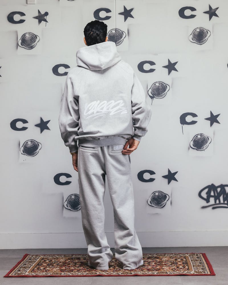 Carre Grit Zip Hoodie Grey Marle