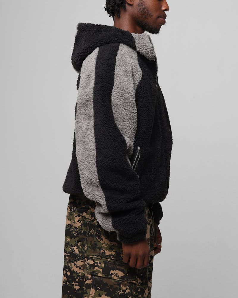 Loiter Speedway Fleece Jacket Black/Grey