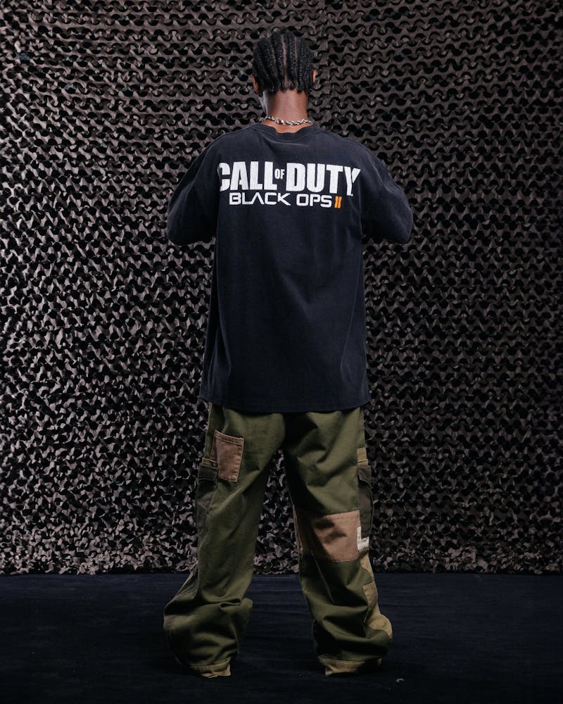 Goat Crew X Call Of Duty Black Ops 2 Vintage T-Shirt Black Acidwash