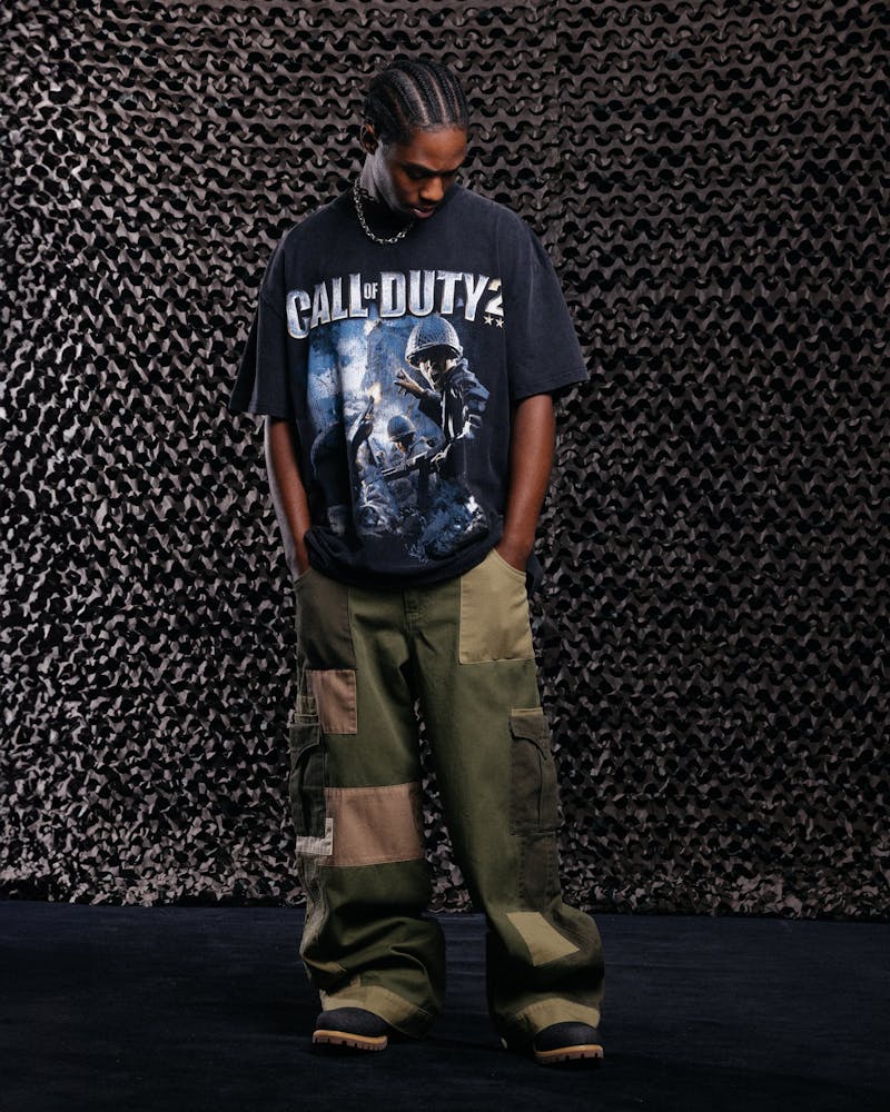 Goat Crew X Call Of Duty Call Of Duty 2 Vintage T-Shirt Black Acidwash