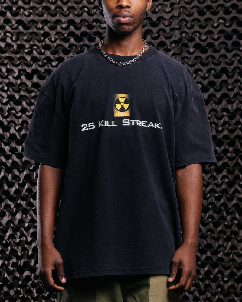 Goat Crew X Call Of Duty Modern Warfare 25 Streak Vintage T-Shirt Black Acidwash