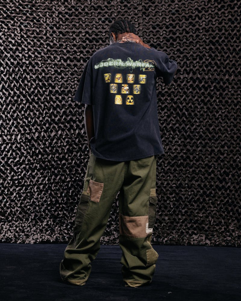 Goat Crew X Call Of Duty Modern Warfare 25 Streak Vintage T-Shirt Black Acidwash