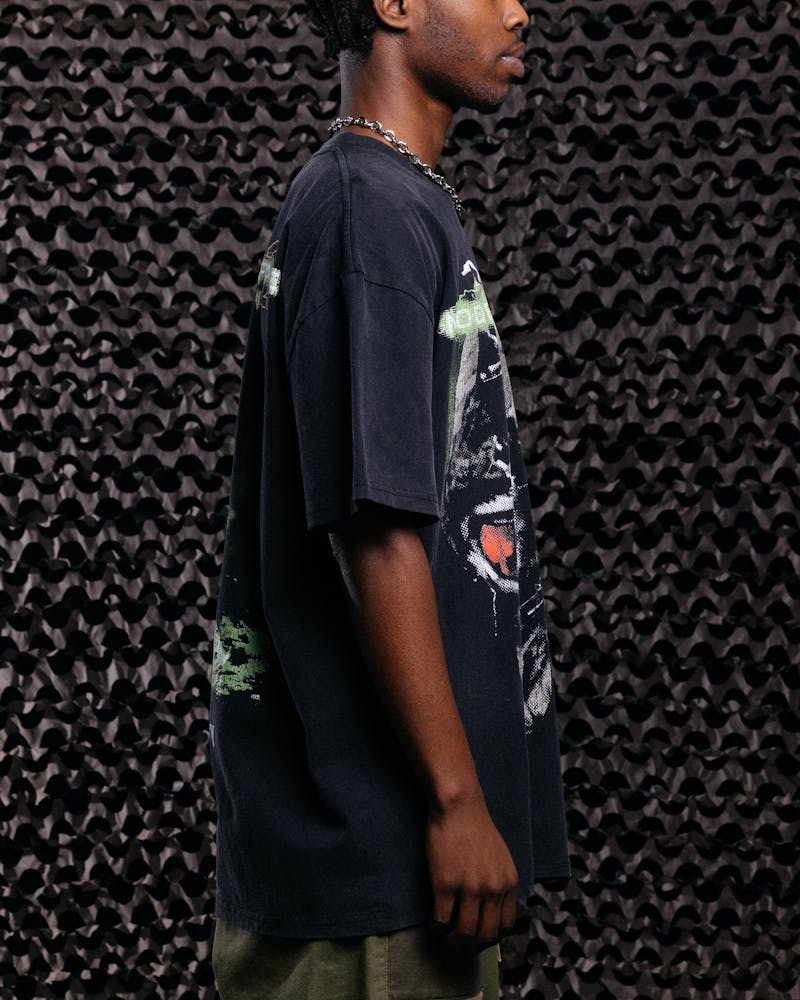 Goat Crew X Call Of Duty Modern Warfare 2 Vintage T-Shirt Black Acidwash