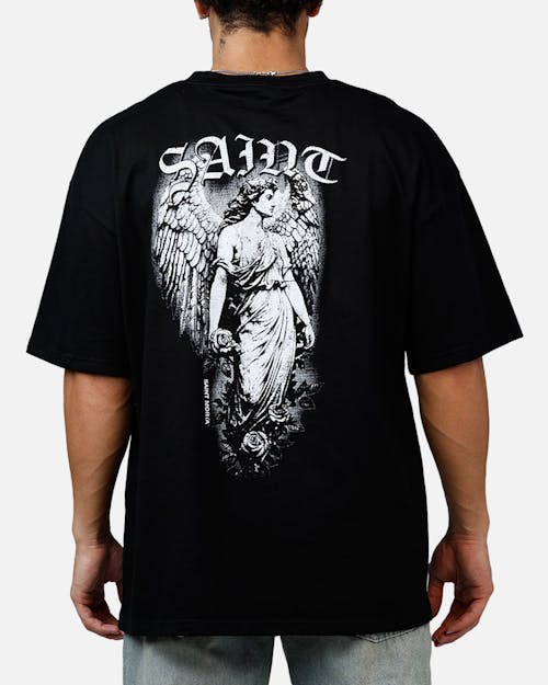 Saint Morta Candle Lit Boxy T-Shirt Black Wash