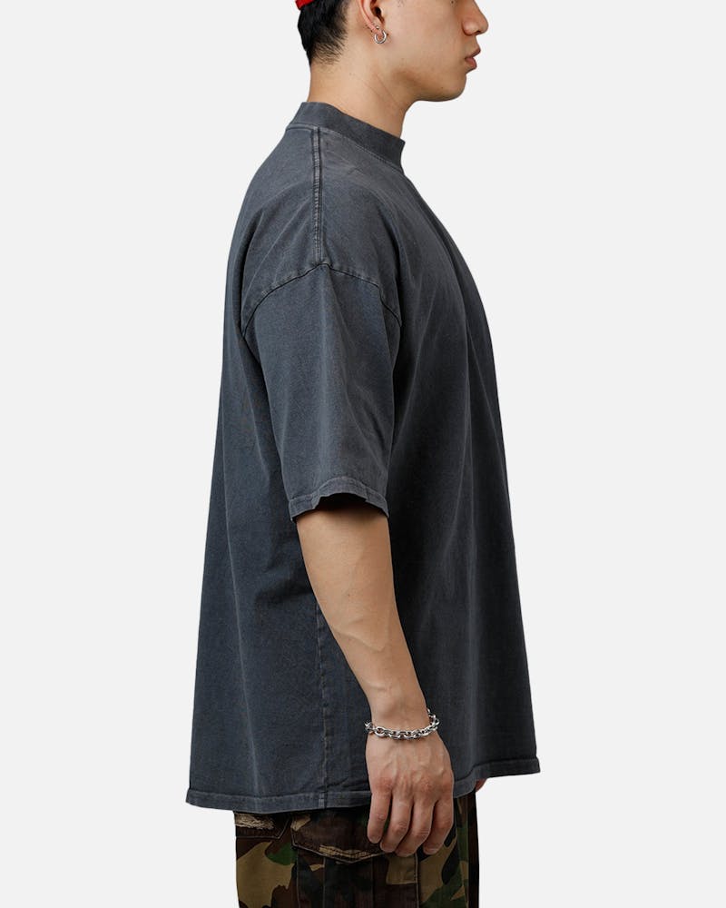 Culture Kings Everyday Mock Neck T-Shirt Washed Charcoal