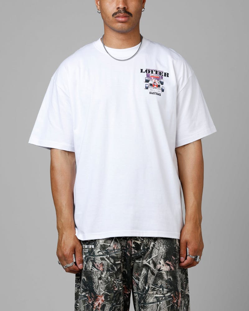 Loiter Horse Power Vintage Drop T-Shirt White