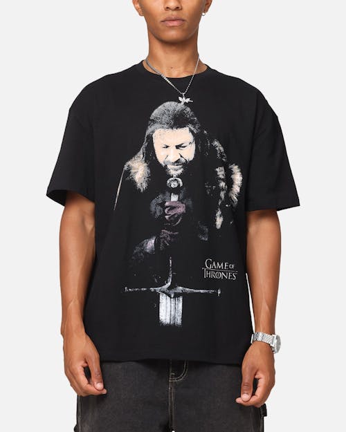Goat Crew X Game Of Thrones Jon Snow Vintage T-Shirt Black Acidwash