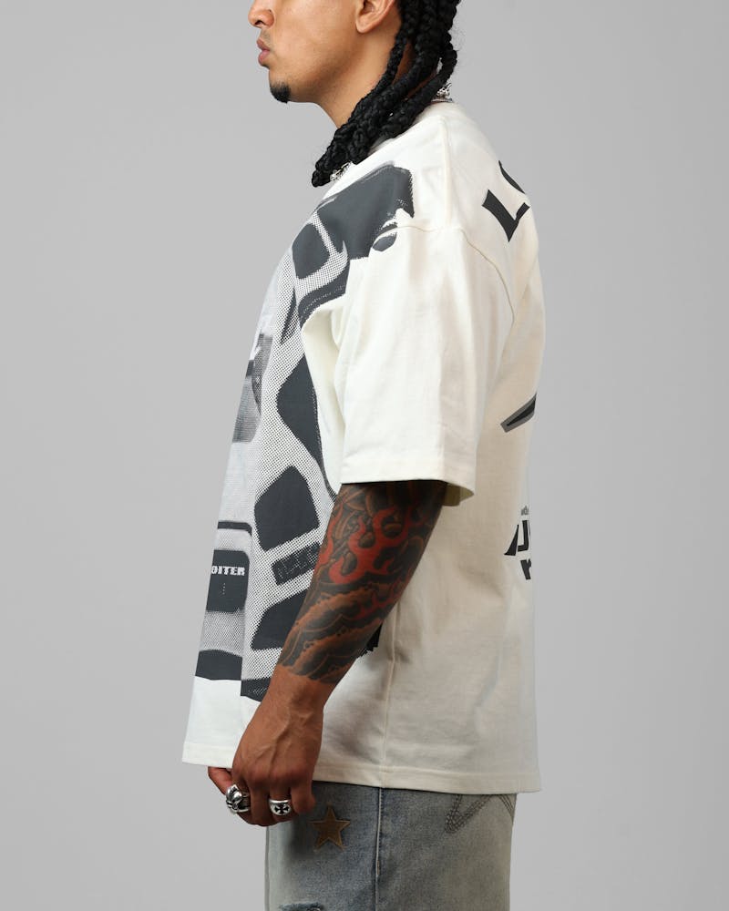 Loiter Motocross Vintage T-Shirt Off White/Grey