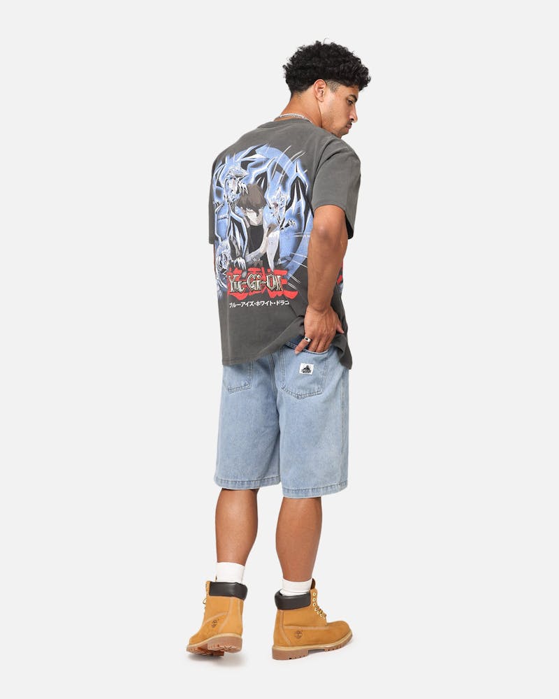 Goat Crew X Yu-Gi-Oh! Kaiba Blue Eyes Heavyweight T-Shirt Black Wash