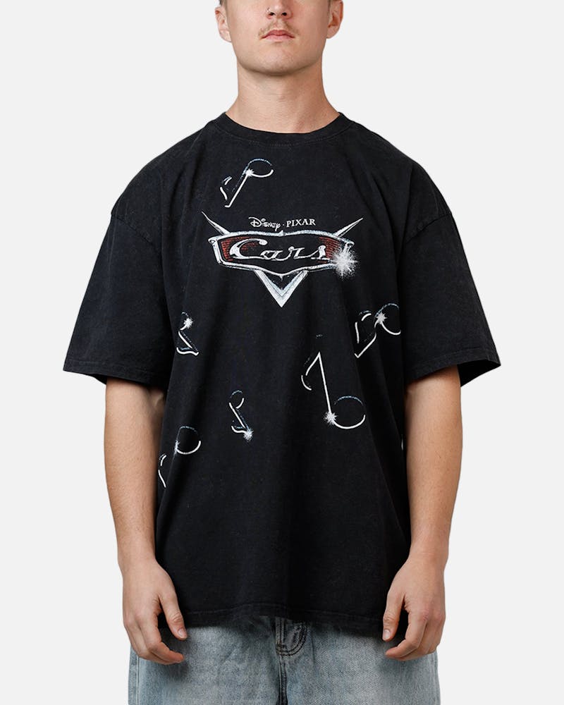 Goat Crew Disney And Pixar Cars DJ Vintage T-Shirt Black Acidwash