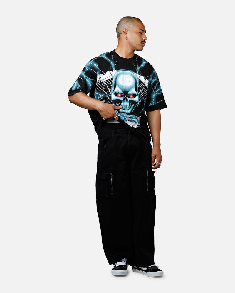 Loiter Greaser Vintage T-Shirt Black/Blue