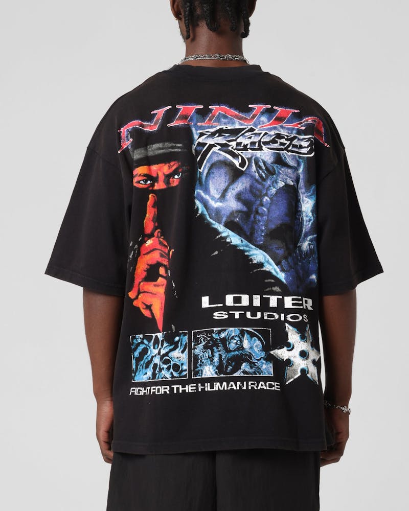 Loiter Ninja Vintage T-Shirt Vintage Black