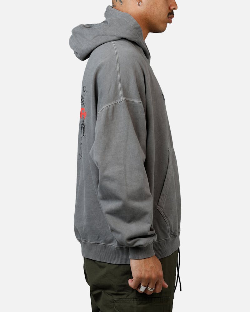 Saint Morta Memoriam Boxy Hoodie Washed Charcoal