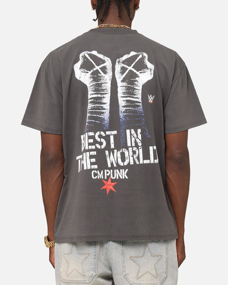 Culture Kings X WWE CM Punk Royal Rumble Heavyweight T-Shirt Black Wash