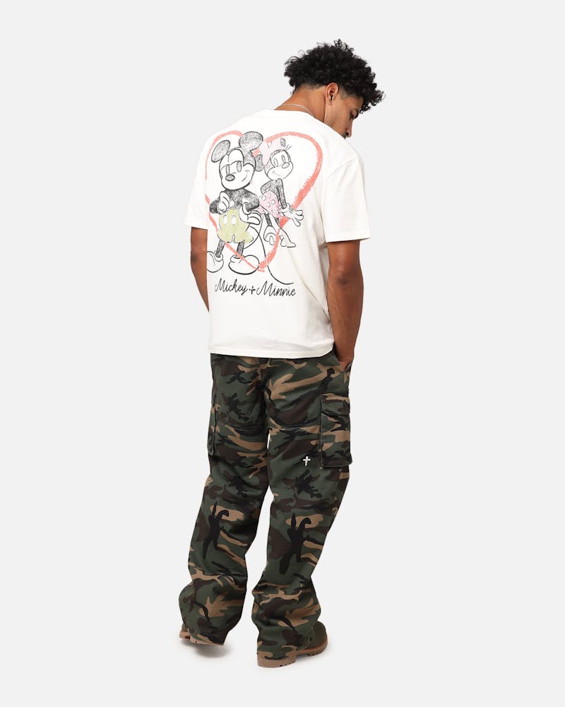 Goat Crew Disney’s Mickey Mouse & Minnie Mouse Heavyweight T-Shirt Off White