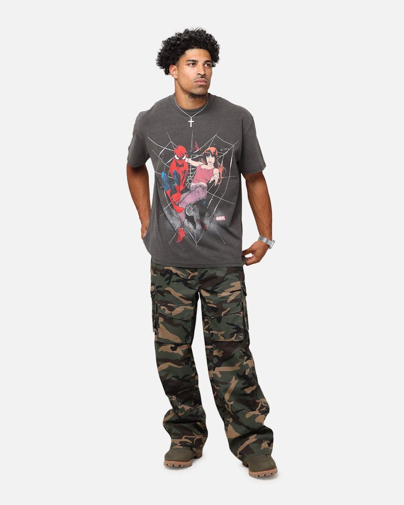Goat Crew Marvel’s Spider-Man Peter Parker & MJ Heavyweight T-Shirt Black Wash