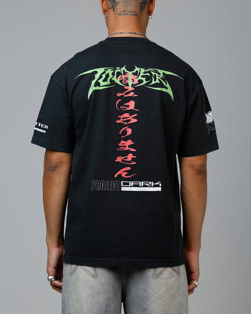 Loiter Project Dark Vintage T-Shirt Black Acidwash