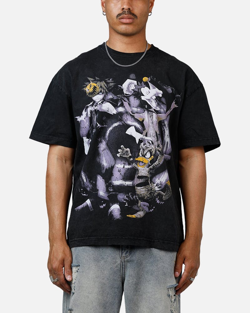 Goat Crew Disney Kingdom Hearts Halloween Town Heavyweight T-Shirt Black Acidwash