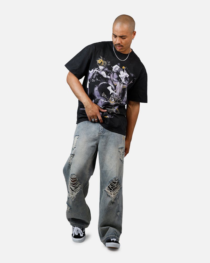 Goat Crew Disney Kingdom Hearts Halloween Town Heavyweight T-Shirt Black Acidwash