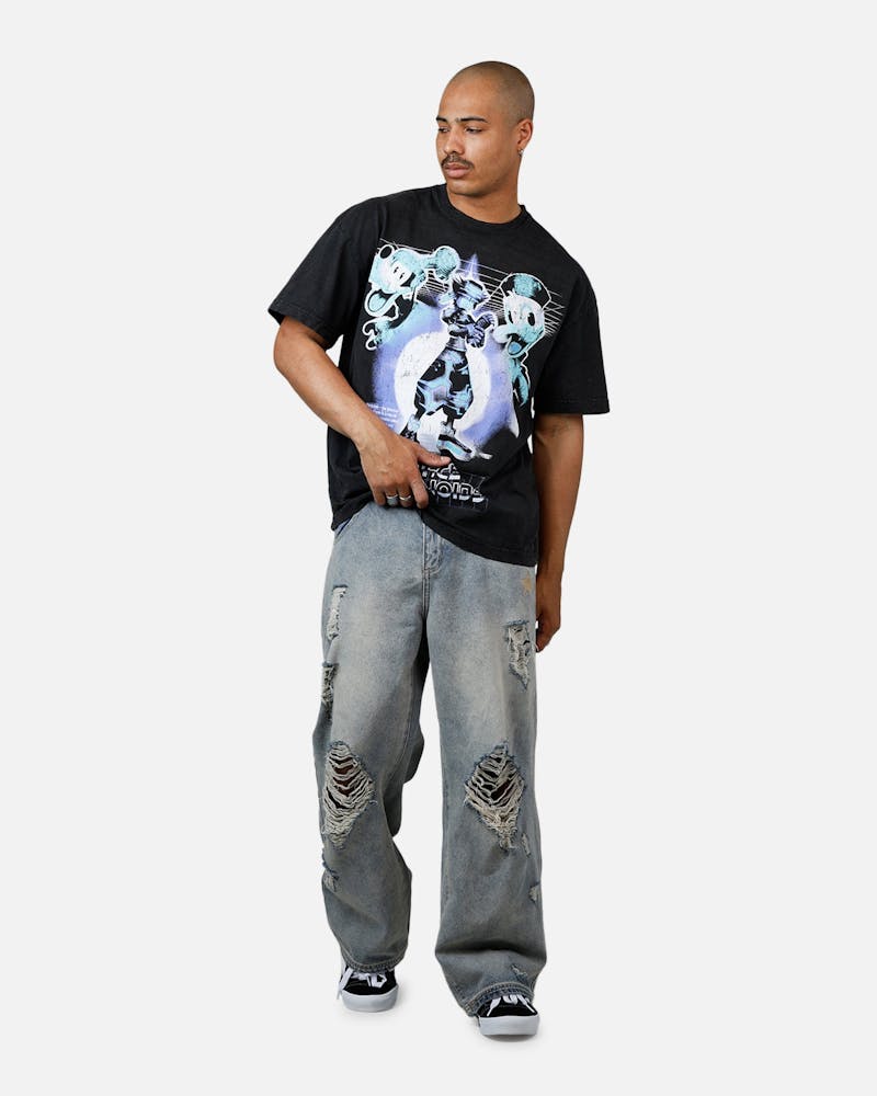 Goat Crew Disney Kingdom Hearts Space Paranoids Heavyweight T-Shirt Black Acidwash
