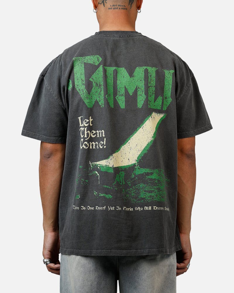 American Thrift X Lord Of The Rings Gimli Toss Heavyweight T-Shirt Black Wash