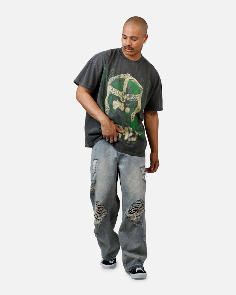 American Thrift X Lord Of The Rings Gimli Toss Heavyweight T-Shirt Black Wash