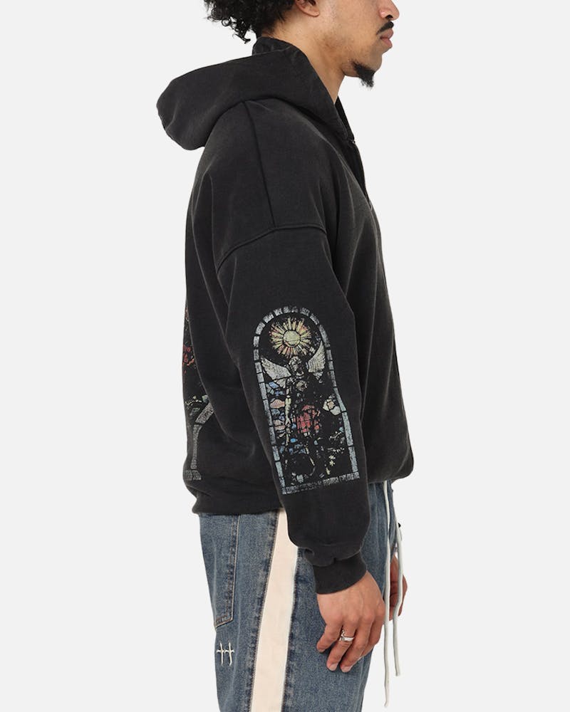 Saint Morta Kingdomcome Boxy Zip Hoodie Black