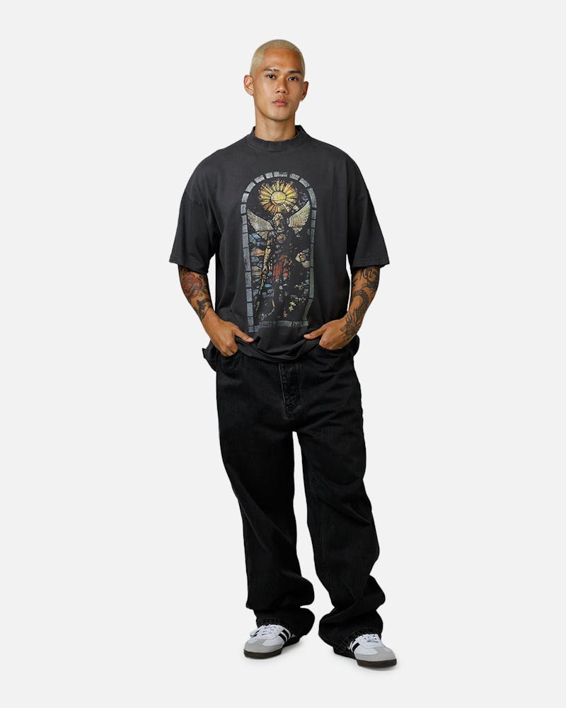 Saint Morta Kingdomcome Boxy T-Shirt Washed Charcoal