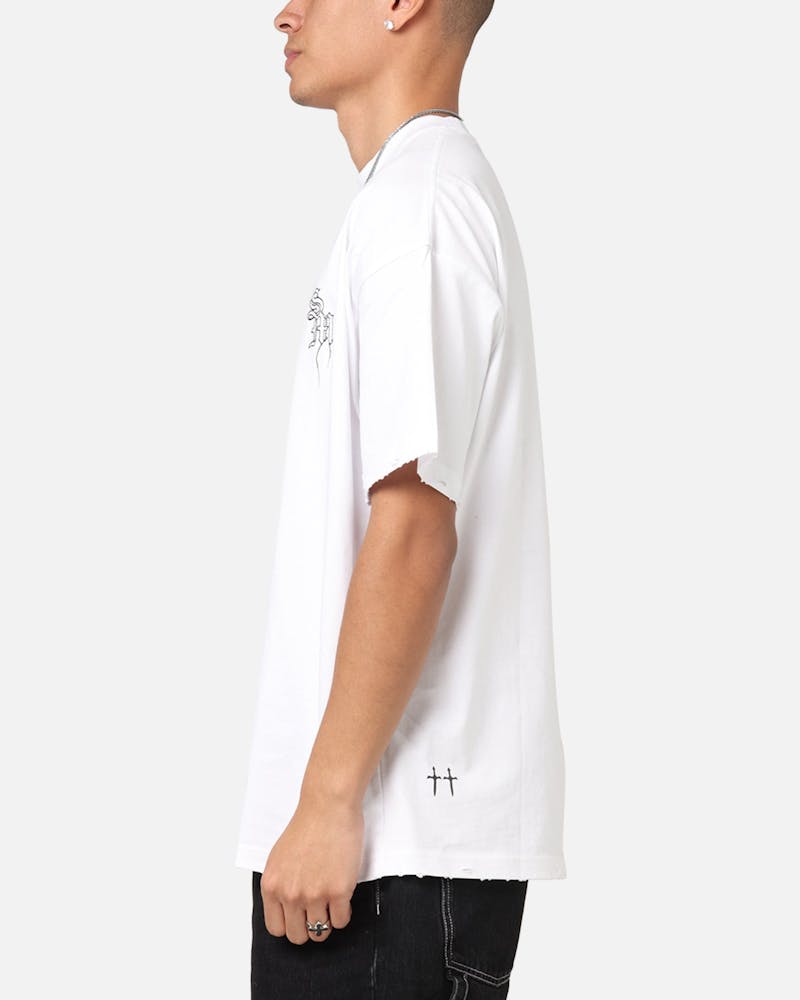Saint Morta Fray Boxy T-Shirt White