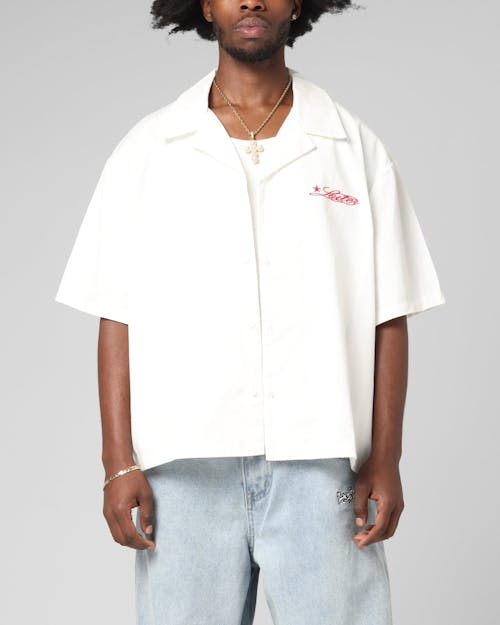 Loiter Scrap Book Button Up Shirt Off White