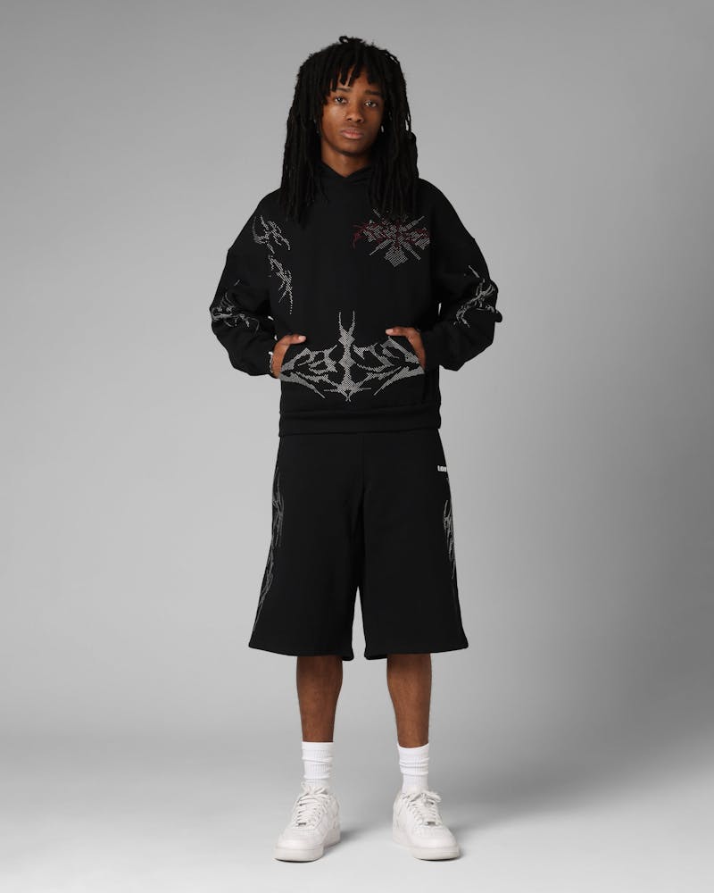 Loiter Opaque Rhinestone Premium Hoodie Black