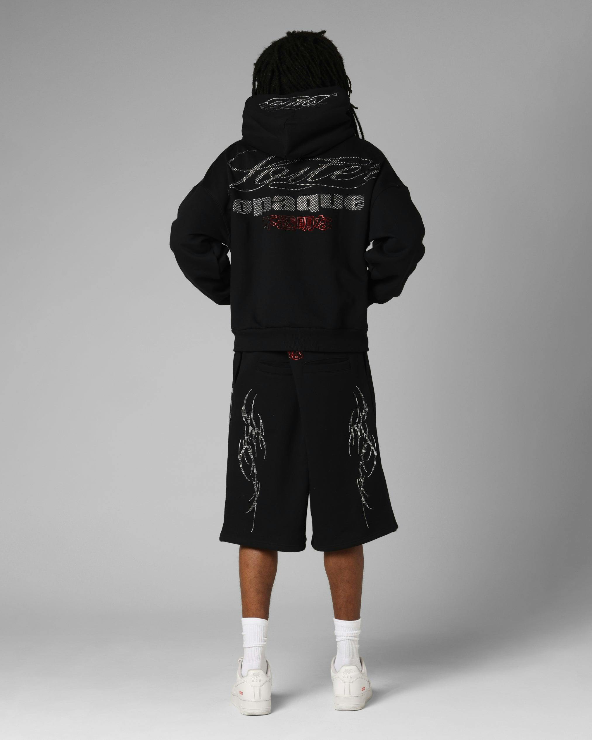 Loiter Opaque Rhinestone Premium Hoodie Black