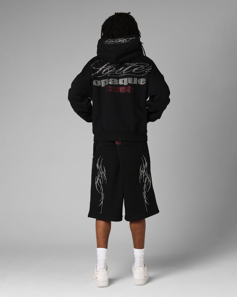 Loiter Opaque Rhinestone Premium Hoodie Black