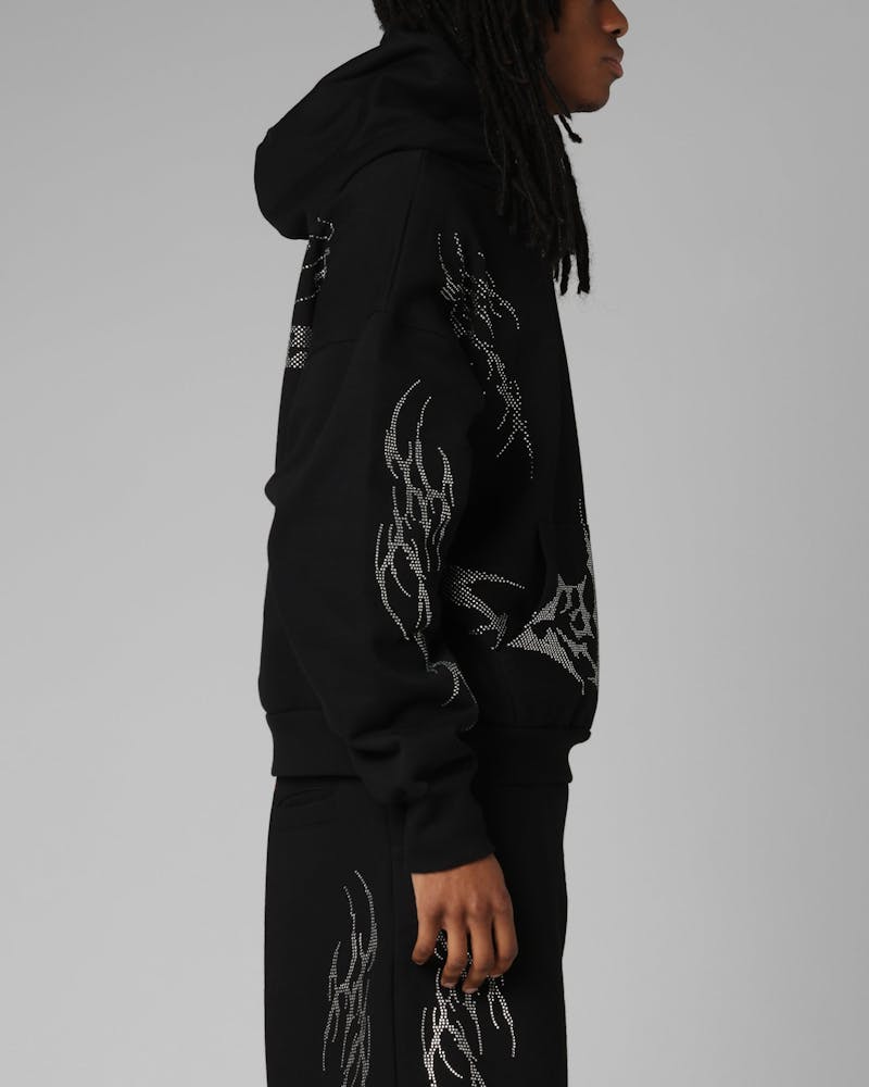 Loiter Opaque Rhinestone Premium Hoodie Black