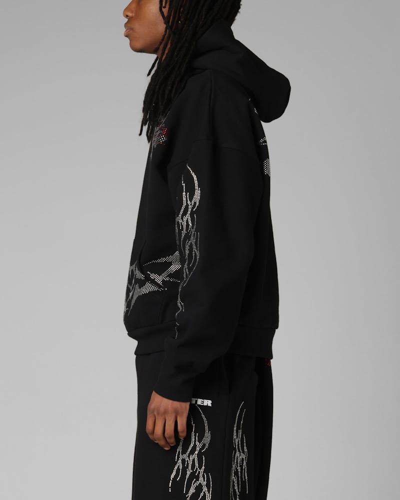 Loiter Opaque Rhinestone Premium Hoodie Black