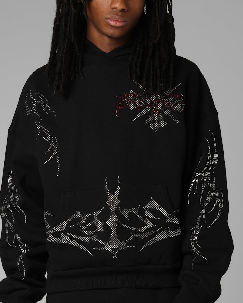 Loiter Opaque Rhinestone Premium Hoodie Black