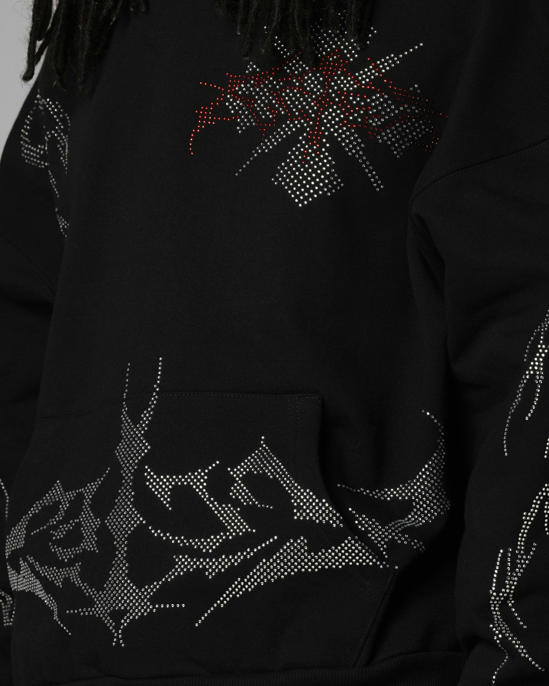 Loiter Opaque Rhinestone Premium Hoodie Black
