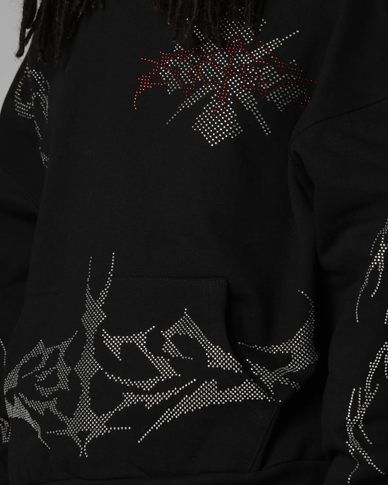 Loiter Opaque Rhinestone Premium Hoodie Black