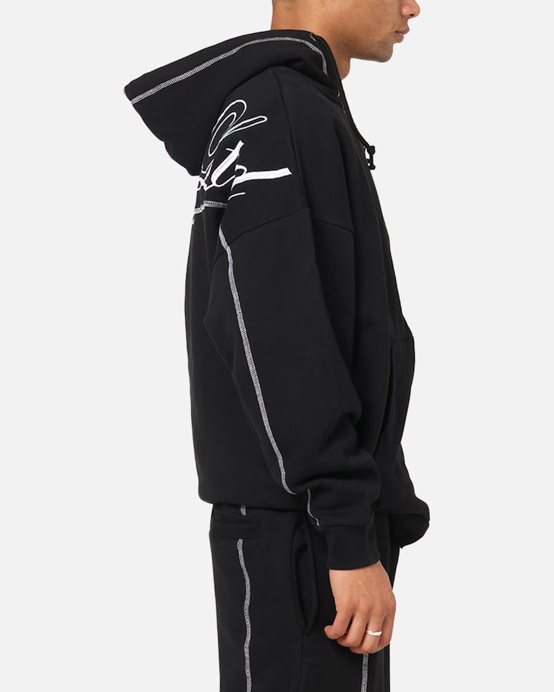 Carre Script Hoodie Black