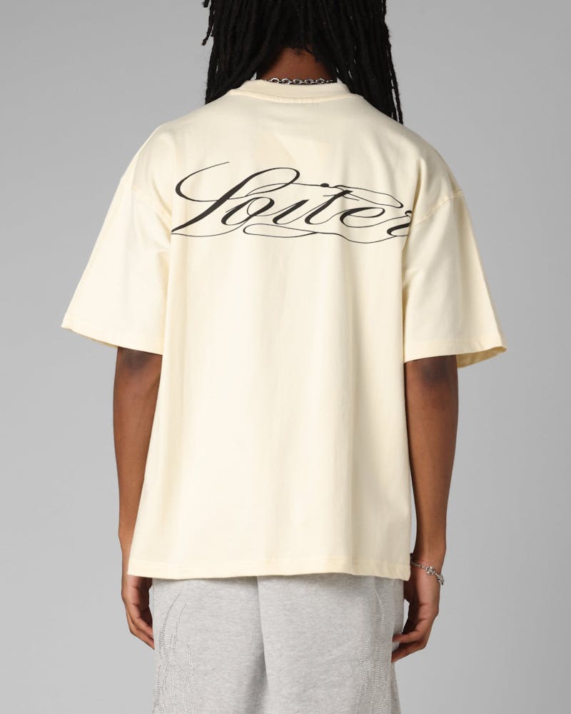 Loiter Script Boxy T-Shirt Off White