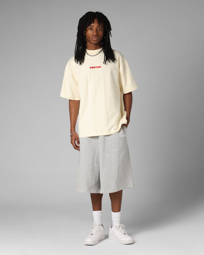 Loiter Script Boxy T-Shirt Off White