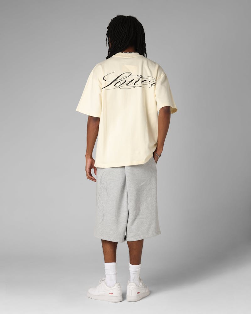 Loiter Script Boxy T-Shirt Off White