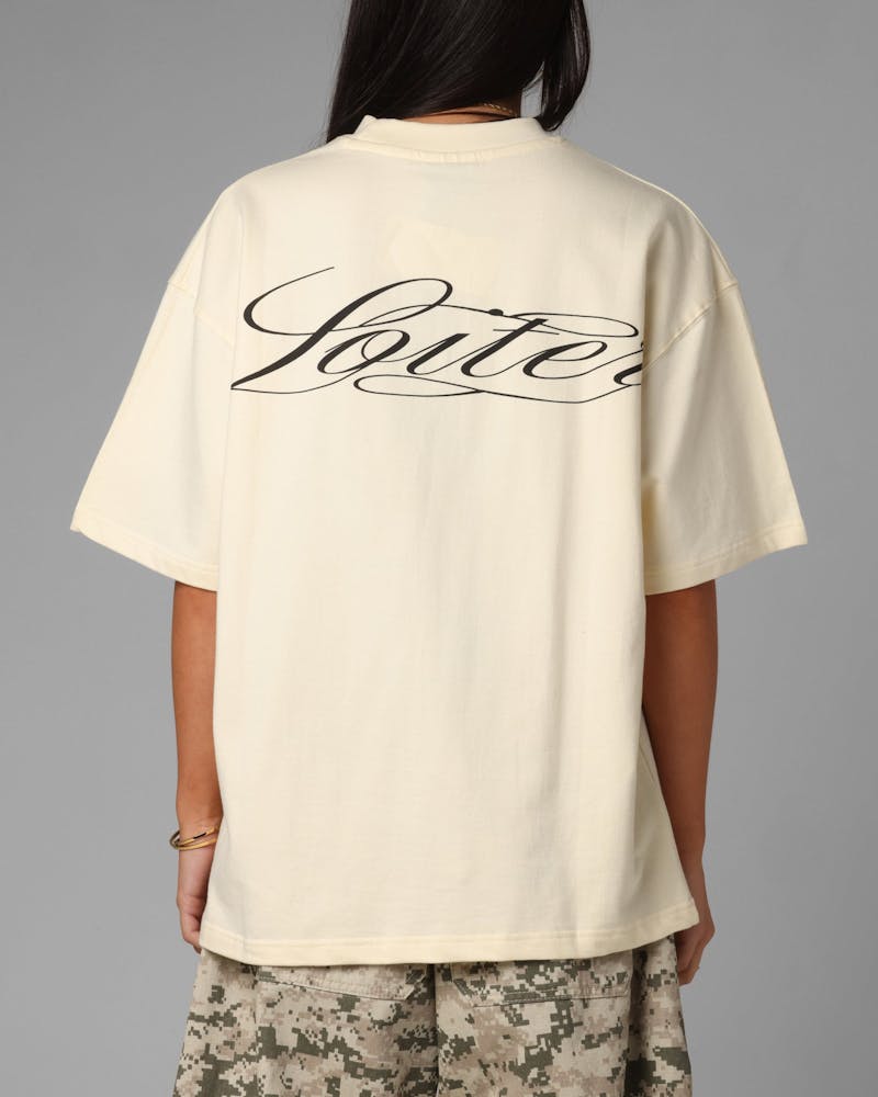 Loiter Script Boxy T-Shirt Off White