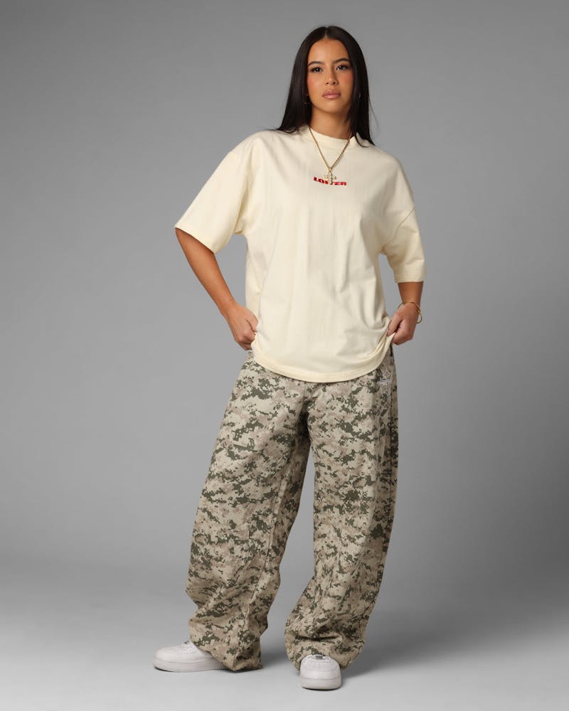 Loiter Script Boxy T-Shirt Off White