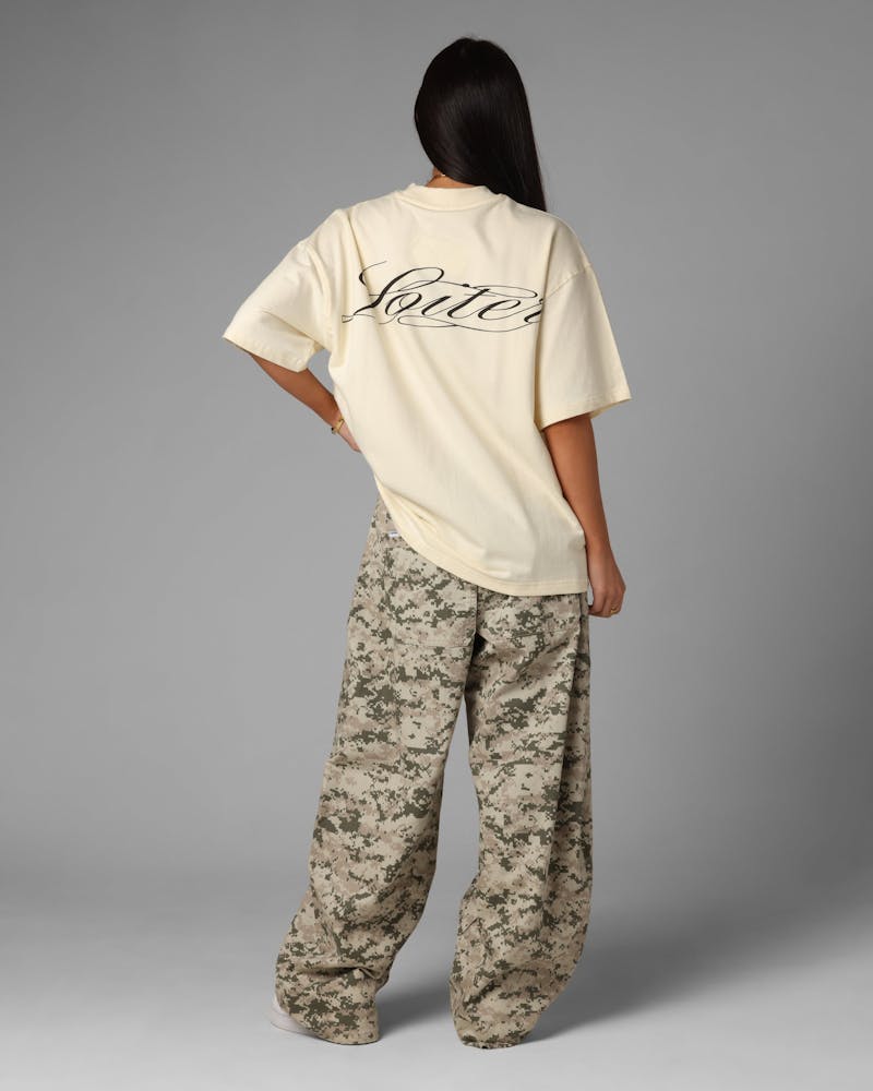 Loiter Script Boxy T-Shirt Off White