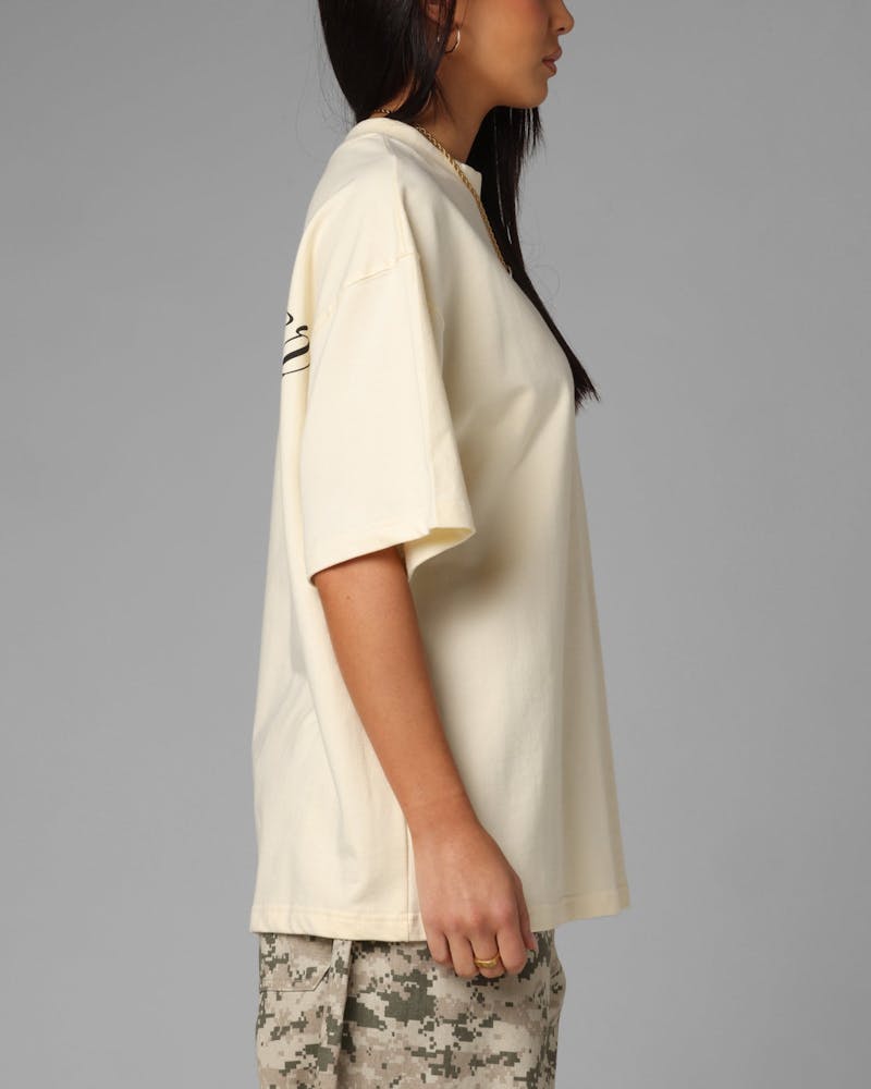 Loiter Script Boxy T-Shirt Off White