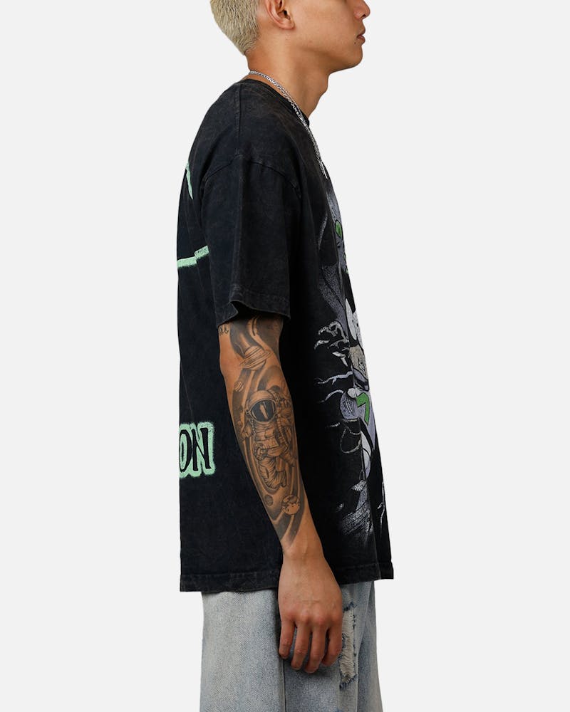 73 Studio x South Park Mysterion Heavyweight T-Shirt Black Acidwash