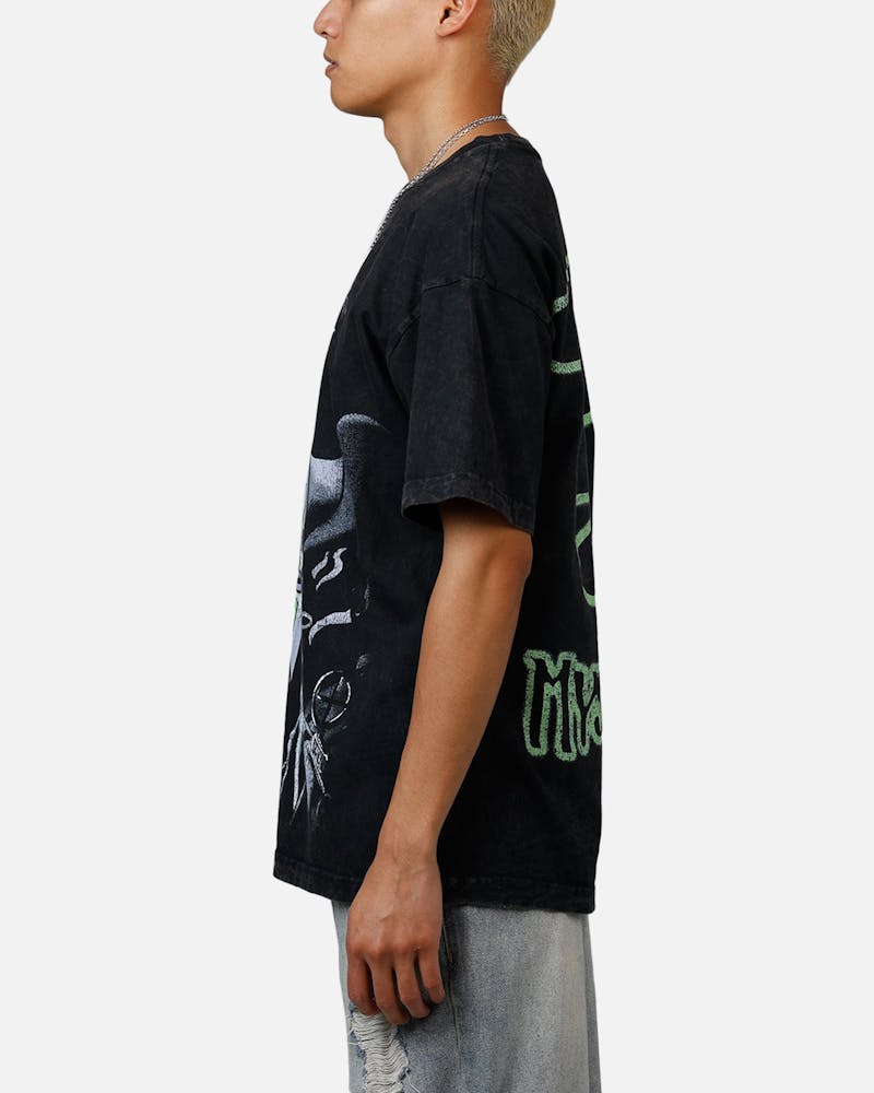 73 Studio x South Park Mysterion Heavyweight T-Shirt Black Acidwash
