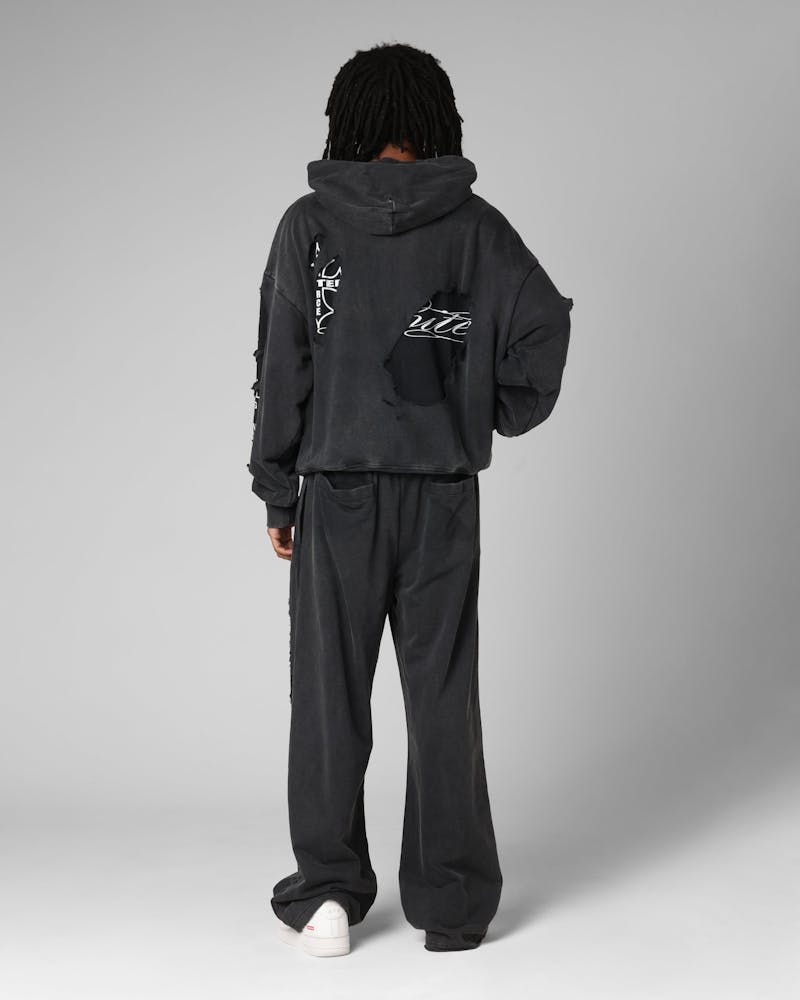 Loiter Destruction Hoodie Black