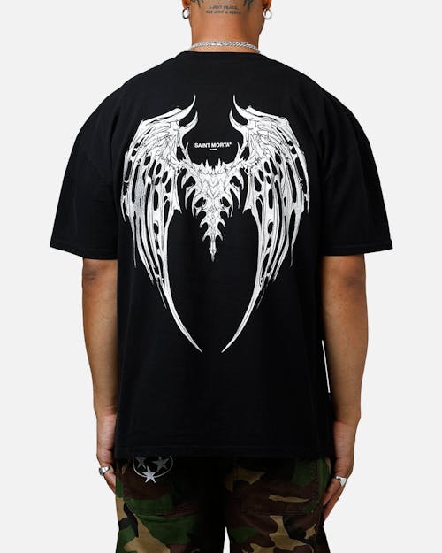 Saint Morta Candle Lit Boxy T-Shirt Black Wash
